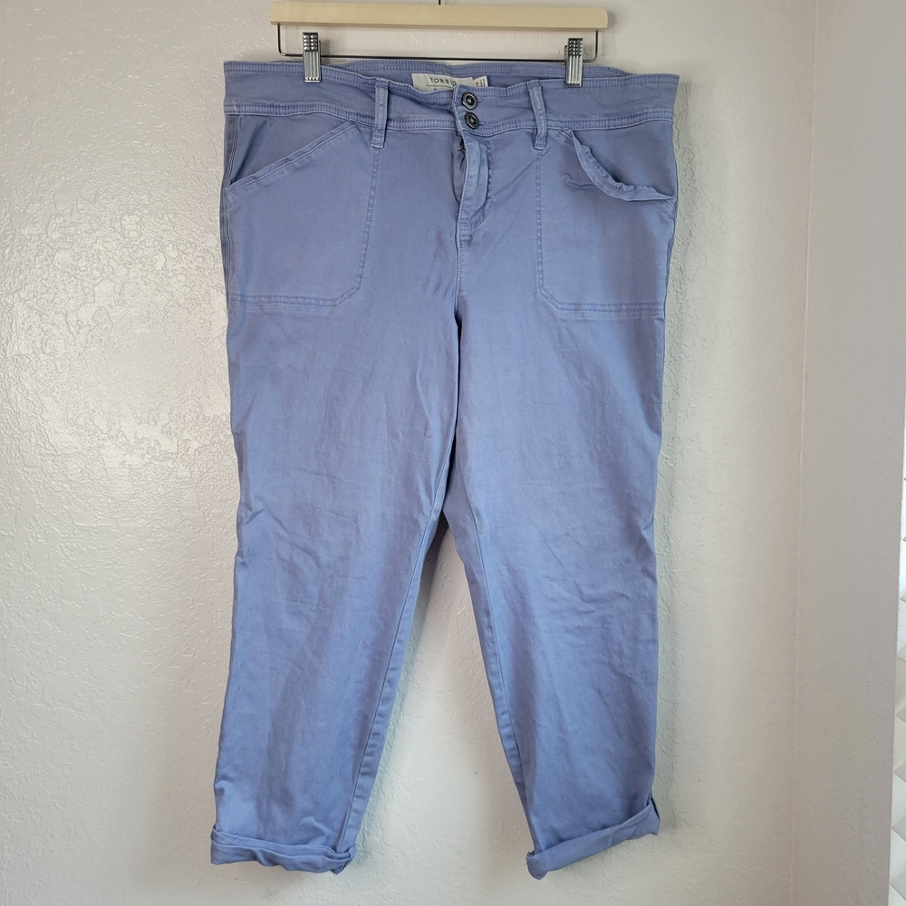 Torrid Crop Aviator Stretch Twill Mid Rise Pants